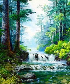 Small Waterfall - Landscapes Paint By Number