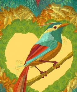 Bird And Leaves Art paint by numbers