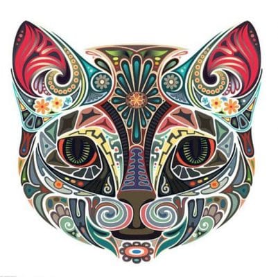 Ornamental Cat Colored paint by numbers