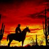 Cowboy Shodow In Sunset paint by numbers