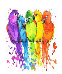 Colorful Parrots - Birds Paint By Number