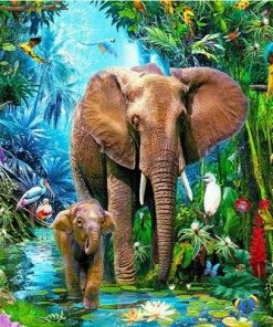 Elephants in The Jungle – Animals Paint By Number