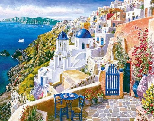 View from Santorin paint by numbers