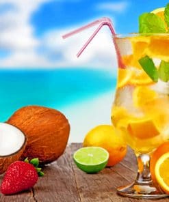 Lemon Drink And Coconuts paint by numbers