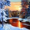 Sunset Snow Landscape – Paint By Number