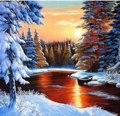 Sunset Snow Landscape – Paint By Number