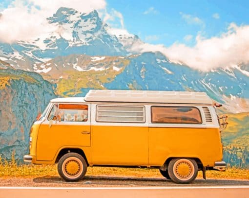 Yellow Camp Van Paint By Numbers
