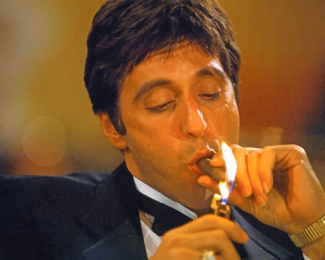 Al Pacino Lighting A Cigarette paint by numbers