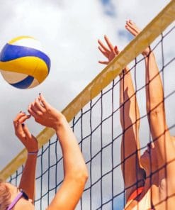 Girls Playing Volley Ball paint by numbers