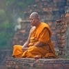Monk Meditating In A Temple paint by numbers