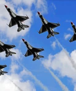 Military Airplanes Flying paint by numbers