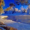 Frozen River And Trees paint by numbers