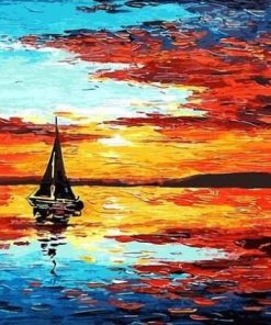 Sunset Sailboat - Paint By Numbers