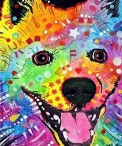 Colorful Golden Retriever Dog - Paint By Numbers