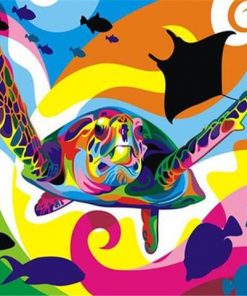 Colourful Sea Turtle - Paint By Numbers