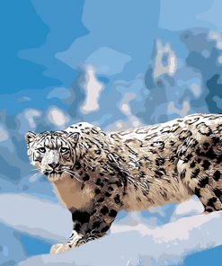 Snow Leopard In Winter – Paint By Number