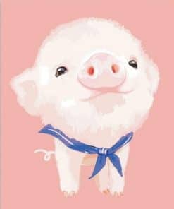 Cut Pink Pig – Paint By Number