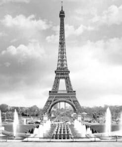 Black And White Eiffel Tower - Paint By Number