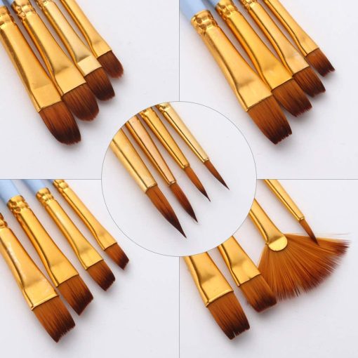 Blue Painting Brushes Closeup