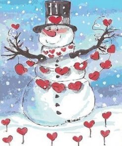 Romantic Snowman - Paint By Number