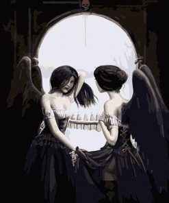 Woman With White Skull – Paint By Number