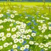 White Daisy Flower paint by numbers