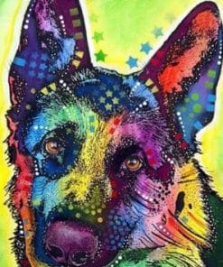 Colorful German Shepherd Dog - Paint By Number