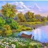 Daisies Lake Scenery paint by numbers
