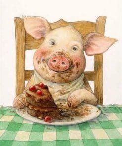 Cute Pig Eating – Paint By Number