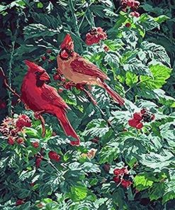 Forest Red Birds - Paint By Numbers