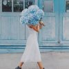Girl Holding Blue Hydrangea – Paint By Number