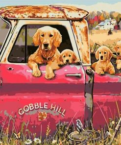 Dogs In Trucks - Paint By Numbers