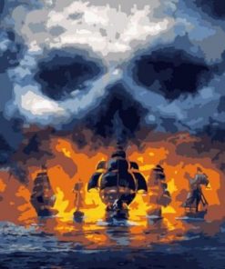 Pirate Ships At Sea - Paint By Number
