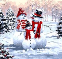 Snowman Family - Paint By Number