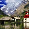 Mountain Lake Red Castle - Paint By Number