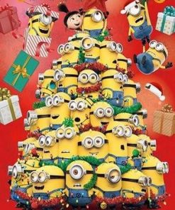 Minions Christmas Tree – Cartoon and Animation Paint By Number