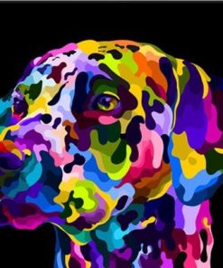 Colorful Dalmatian On Pop Art - Paint By Numbers