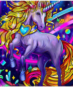 Purple Unicorn - Paint By Numbers