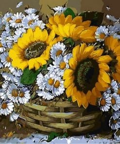 Sunflowers And Daisy - Flowers Paint By Numbers