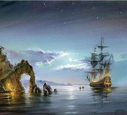 Ocean Pirate Ship - Paint By Number