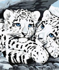 Blue Eyed Snow Leopard Cubs – Paint By Number