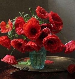 Red Poppies Vase - Paint By Numbers