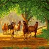 Country Lane Horses - Paint By Number
