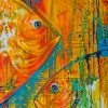Abstract Fishes paint by numbers