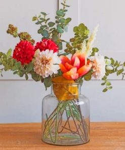 Aesthetic Flowers And Glass Vase – Paint By Number