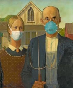 American Gothic With Masks – Paint By Number