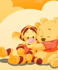 Baby Winie And His Friend Tiger - Cartoons Paint By Numbers