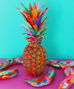 Colorful Pineapple And Bananas - Paint By Numbers