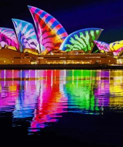 Opera House Colorful Reflection - Paint By Numbers