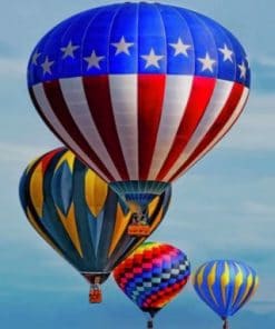 Colorful Hot Air Balloons - Paint By Numbers